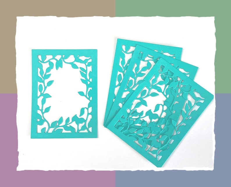 Set of 4 Leafy Picture Frame Die Cuts/ Paper Cuts/ Etsy