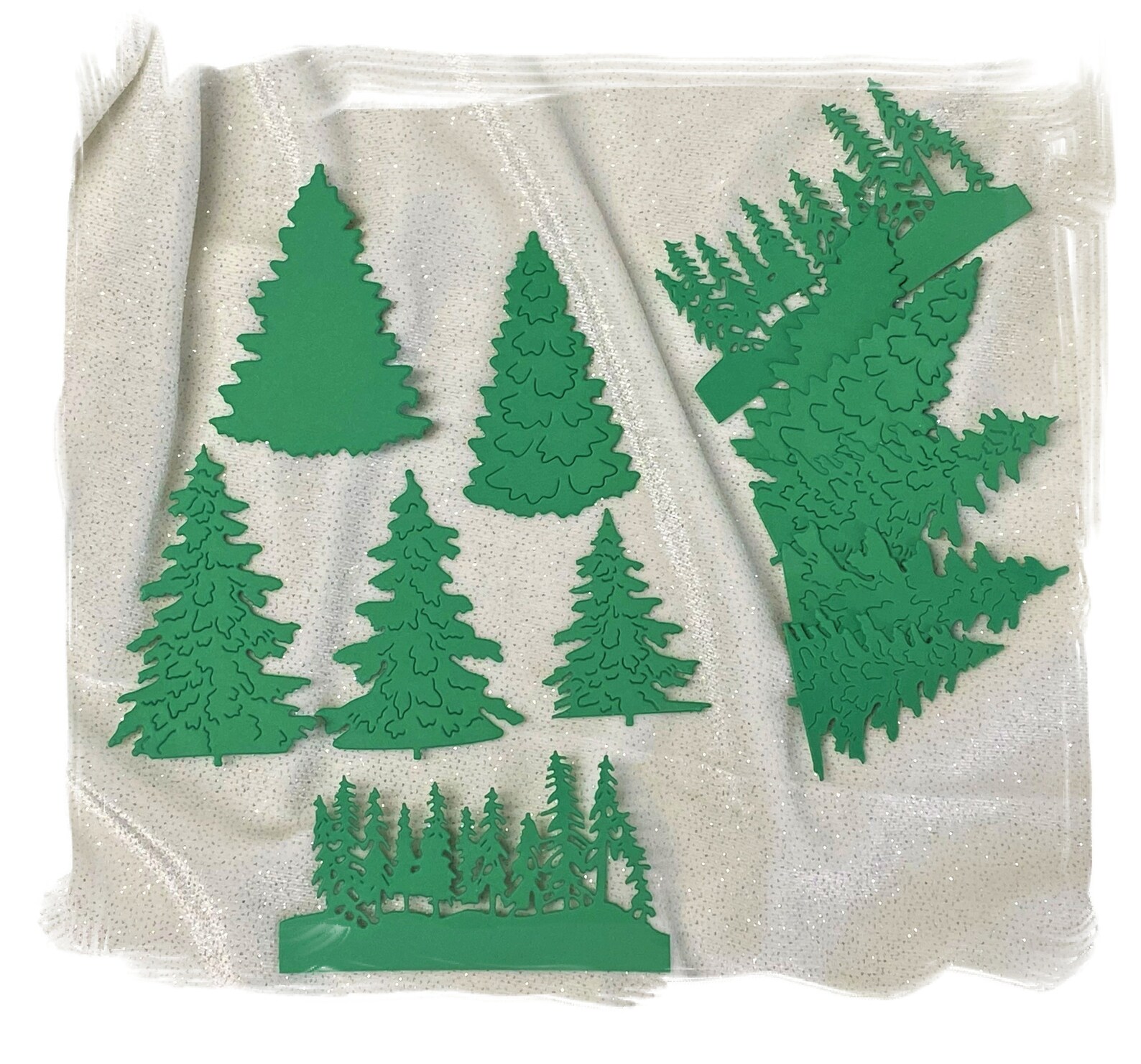 12 Pine Trees Die Cuts Scrapbooking Embellishments Card Etsy