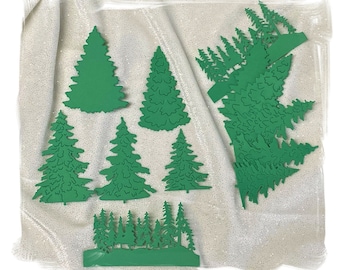 Pine Tree Die Cuts: Scrapbooking Card Making Embellishments