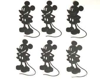 Set Of 6 Mickey Die Cuts, Paper Cuts, Embellishments, Scrapbooking, Card Making, Mickey, Mouse, Disney, Die Cuts, Mickey Die Cuts