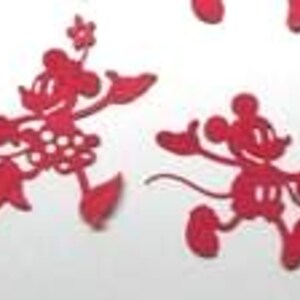 Mickey and Minnie Die Cuts: Red Cardstock, Scrapbooking, Card Making (Set of 4) bild 2