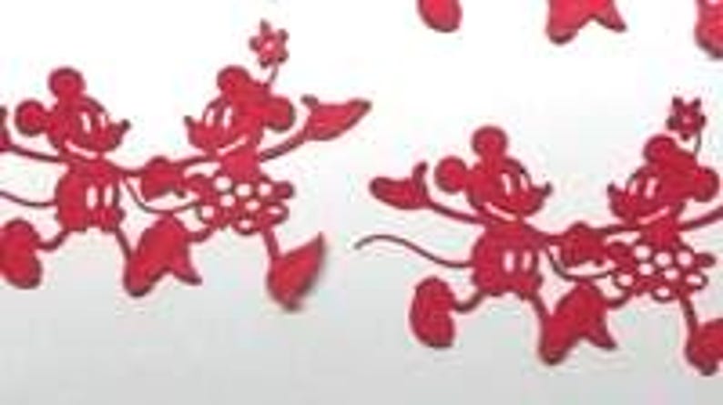 Mickey and Minnie Die Cuts: Red Cardstock, Scrapbooking, Card Making (Set of 4) bild 2