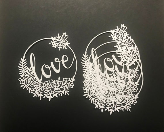 Set Of 4 Fancy Love Embellishment Die CutsPaper CutsEmbellishmentsScrapbookingCard MakingLove EmbellishmentsValentines Day