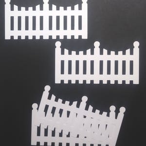 4 Large Scalloped Fence Diecuts, Embellishments, Card Making, Scrapbooking, Chipboard, Scalloped, Fence, Scalloped Fence, Die Cuts