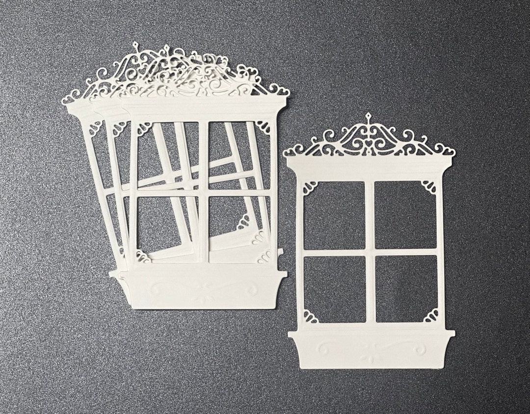 4 Fancy Windows Cardstock Embossed Die Cuts, Window, Embellishment ...