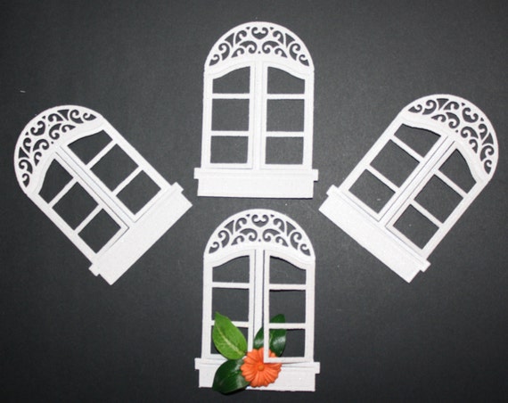 PEARL Cardstock Window Die Cuts: Scrapbooking Embellishments (Set of 4)