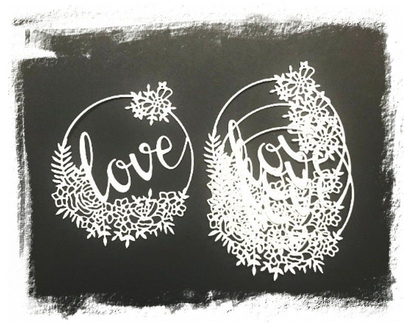 Set Of 4 Fancy Love Embellishment Die CutsPaper CutsEmbellishmentsScrapbookingCard MakingLove EmbellishmentsValentines Day