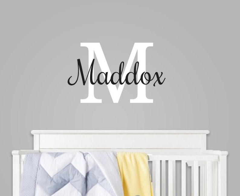 Boys Name Wall Decal Baby Boy Personalized Vinyl Monogrammed Lettering Teen Decor Nursery