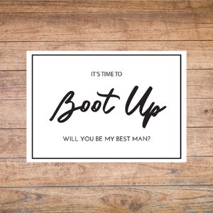 Best Man & Groomsman Card 5x7 È tempo di avviare la proposta groomsmen Migliore proposta uomo STAMPABILE