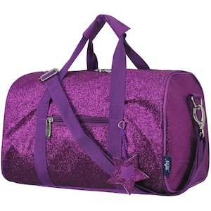 Dance Bag, Purple Glitter Mini Duffel, Personalized Ballet for Preschool Girls, Cheer Gift, Sparkle Gym Bag image 4