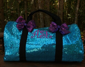 Monogram Aqua Sequined Duffel Dance Bag