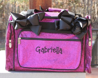 Personalized Dance Bag | Purple Glitter Dance Duffle | Duffel for Cheer | Pageant Gift Bag | Overnight Duffel