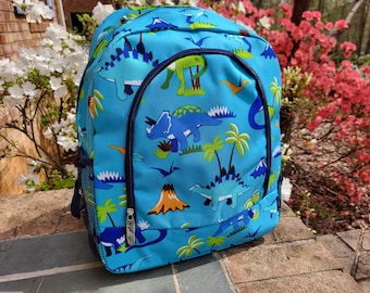 Personalized Dinosaur Backpack: Elementary School Book Bag