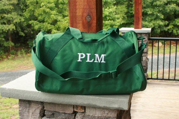 forest green duffle bag