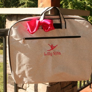 Personalized Silver Glitter Garment Bag Sparkly Dance Bag for Girls Gift for Dancer or Skater image 6