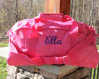 Large Monogrammed Duffel Bag | Personalized Pink Gym Bag | Cheer Team Gift | Dance Duffle | Gift for Cheerleader