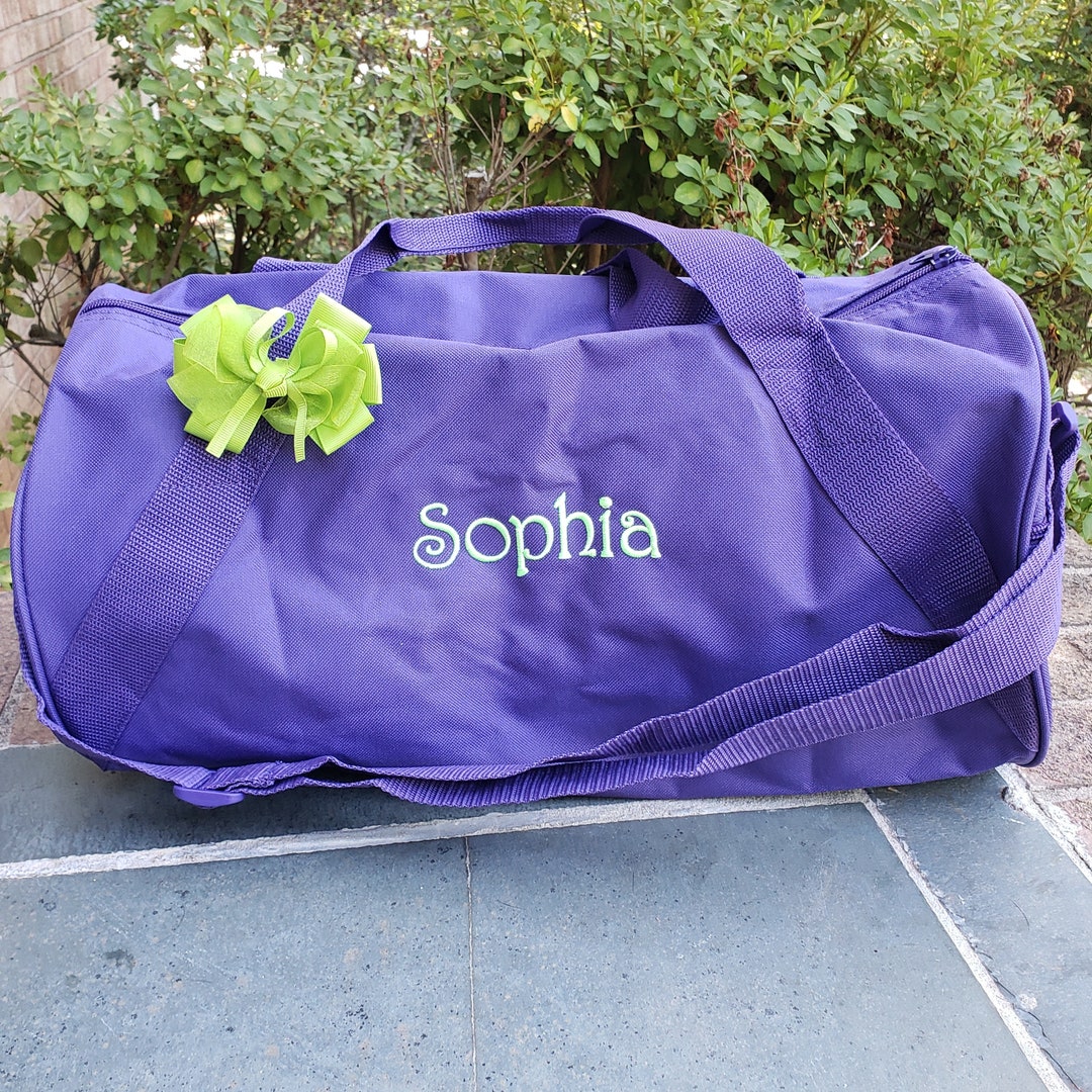 Personalized Gym Bag, Purple Monogrammed Dance, Sports Bag for Girls