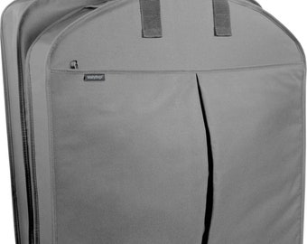 Personalized Gray 40 inch Garment Bag | Monogrammed Mens Travel Bag