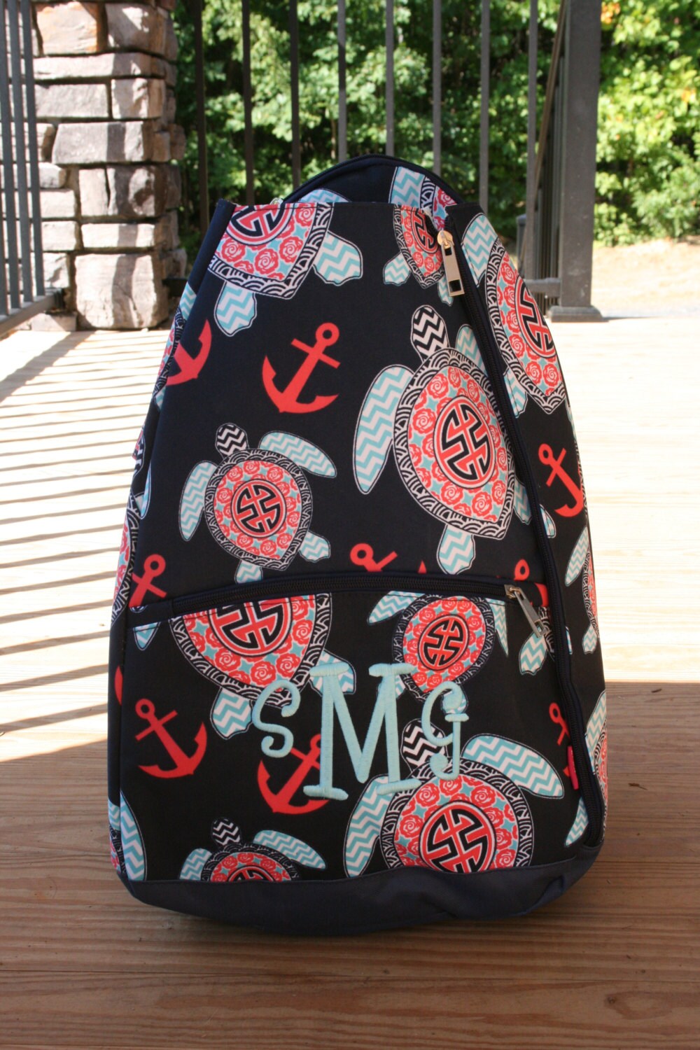 monogrammed tennis backpack