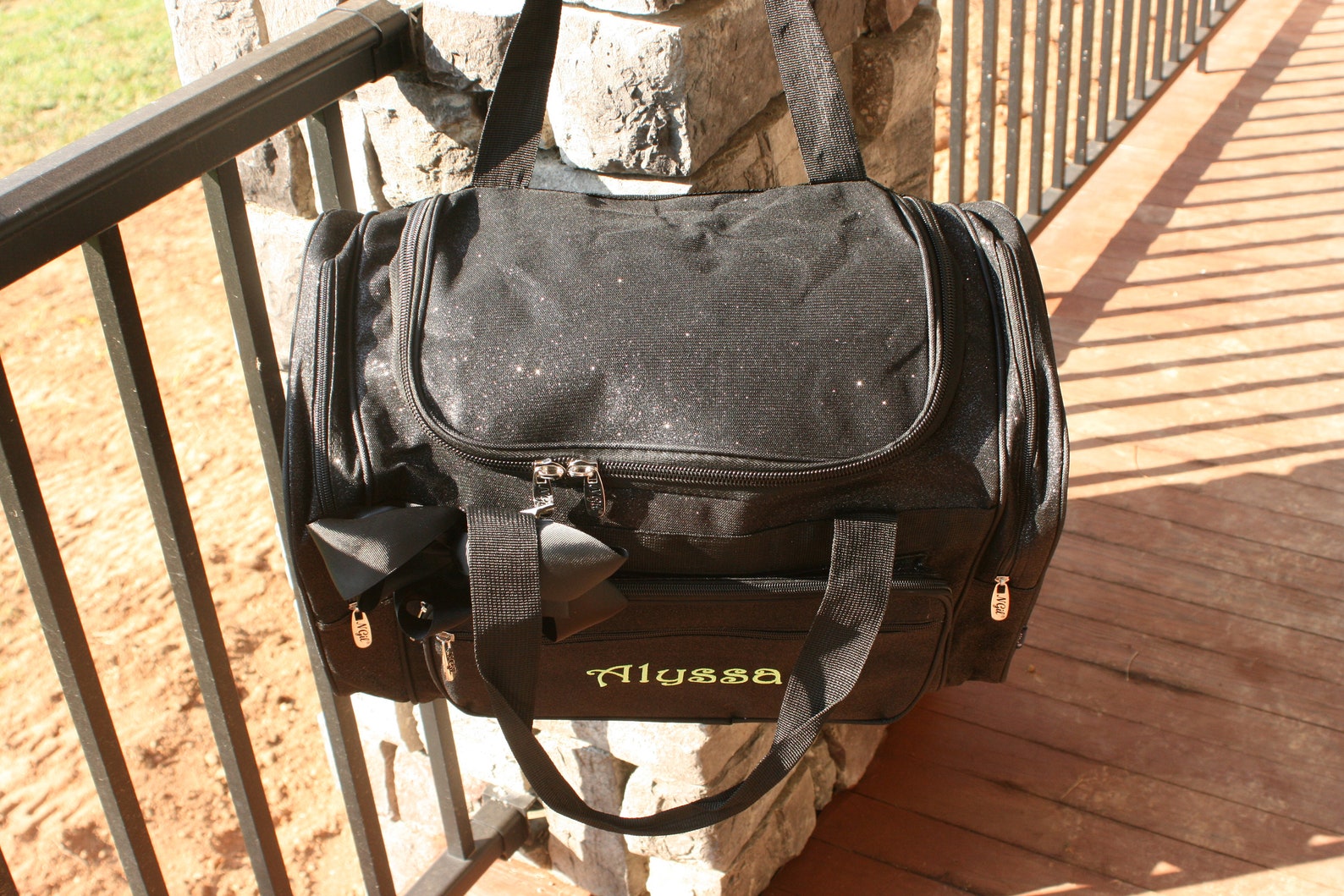 Dance Duffel Bag Black Glitter Personalized Gift for Cheer Etsy