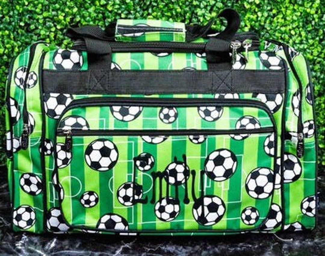 Soccer Duffel, Personalized Travel Gift, Green Weekender Bag Etsy