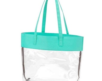 Clear Mint Purse, Personalized Stadium or Concert Tote Bag