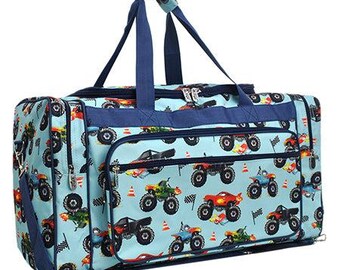 Monster Truck Large Duffel Bag, Personalized Gift for Kids