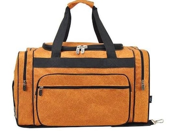 Personalized Orange Glitter Duffle Bag: Dance, Cheer, Gym