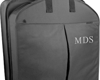 Personalized Black 40 inch Garment Bag | Monogrammed Mens Travel Bag | Gift for Traveler