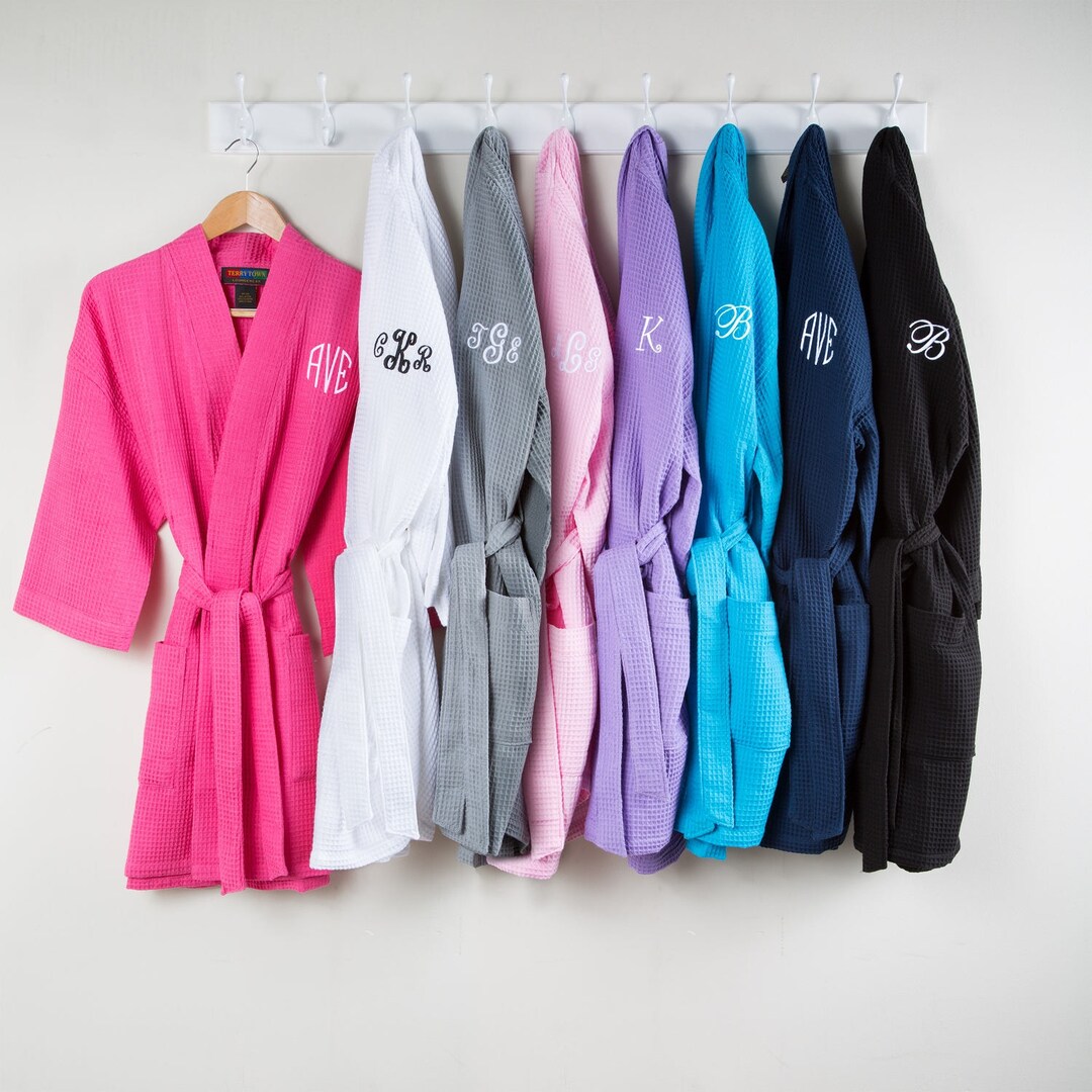 Personalized Kimono Style Short Spa Robes 3 Sizes Etsy