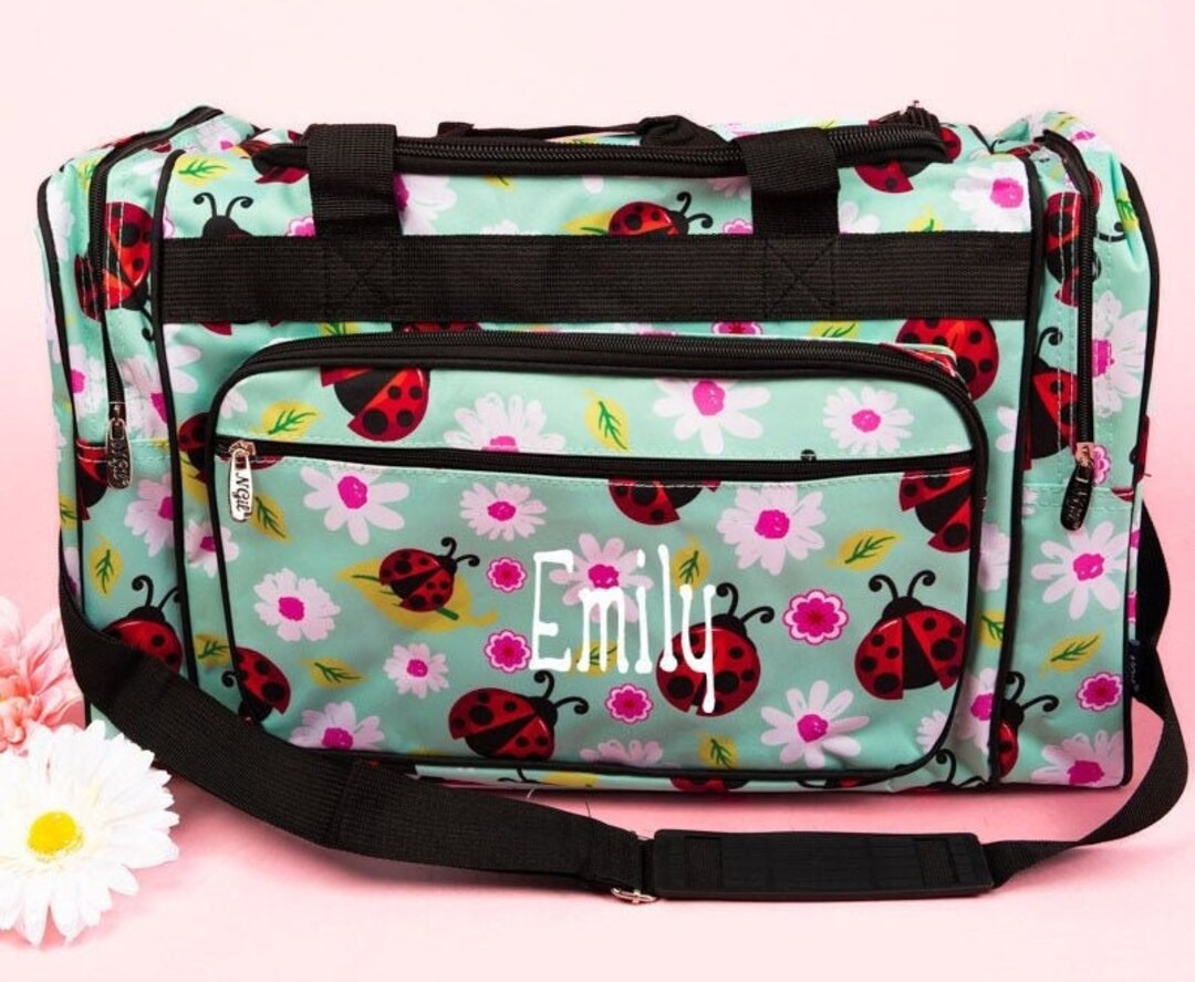 Ladybug Duffel Personalized Travel Gift Girls Weekender Bag Etsy