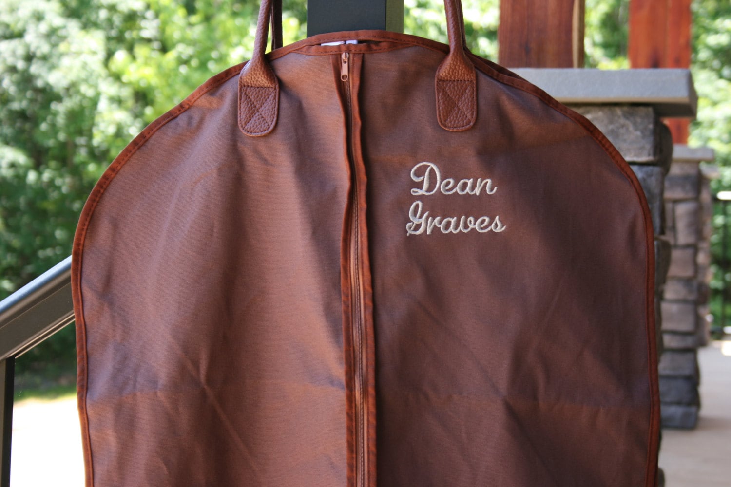 Monogrammed Mens Custom Garment Bag Mocha Etsy