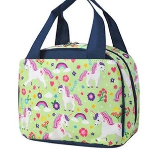 Unicorn Lunch Bag, Girls Back to School, Insulated Tote