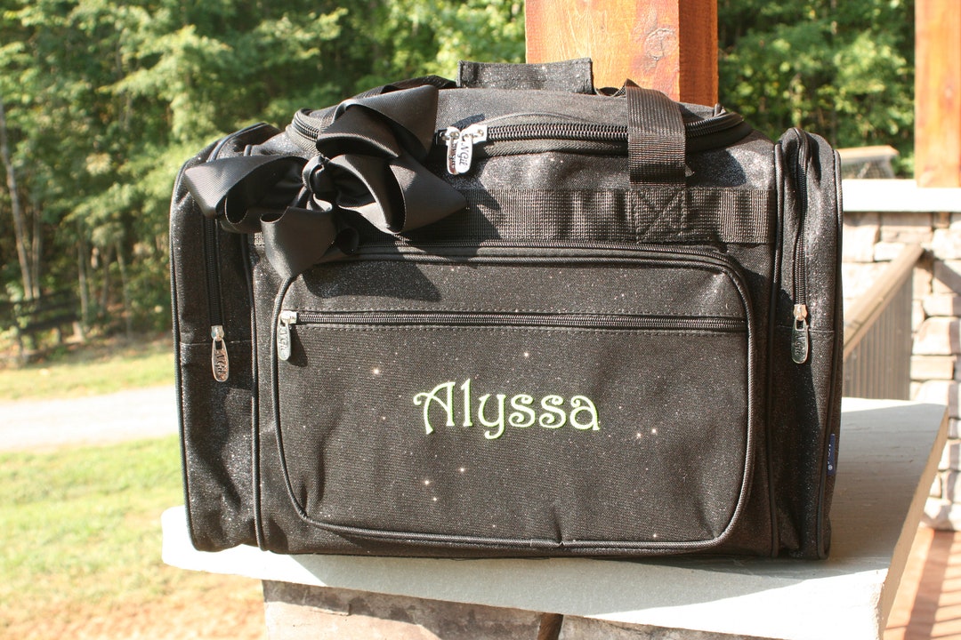 Dance Duffel Bag Black Glitter Personalized Gift for Cheer Dance Ballet Gymnastics Skating Etsy