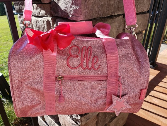 Monogrammed Ballet Bag Light Pink Glitter Personalized Dance 