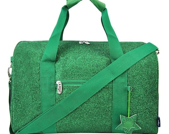 Personalized Green Glitter Dance Duffel Bag: Cheer & Gym Bag