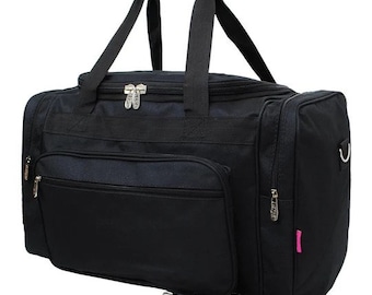 Black Duffel, Personalized Travel Gift, Mens Weekender Bag, Gift for Him