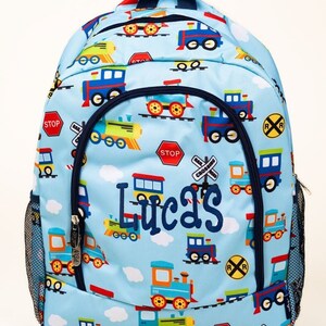 Sac à dos personnalisé Train School | Cartable pour garçon | Sac d'école primaire