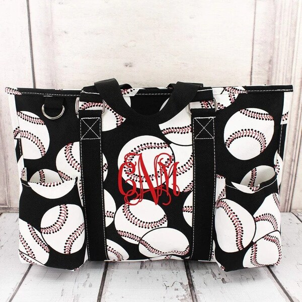 Canvas Baseball Tote Etsy