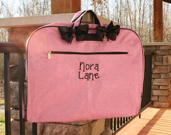 Personalized Dance Bag | Light Pink Glitter Garment Bag | Monogrammed Costume Bag | Skating Bag | Pageant Bag Dresses | Hanging Dress Bag