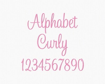 Curly Alphabet Letter Font embroidery files