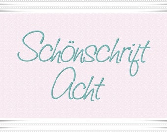 Beautiful font No. 8 Letters Embroidery File Small