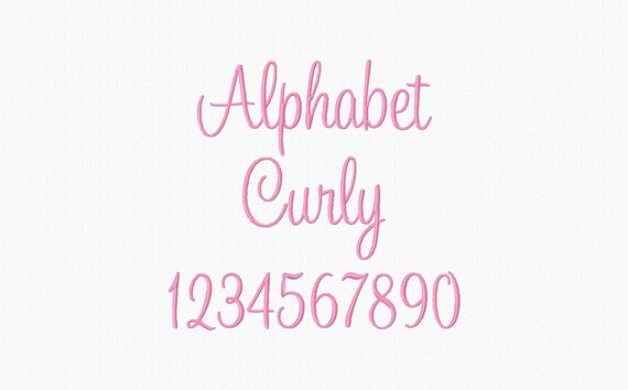 Curly Alphabet Buchstaben Schriftart Stickdateien Etsy