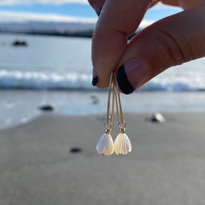 Marquis Mother of pearl Pikake earrings in your choice of material