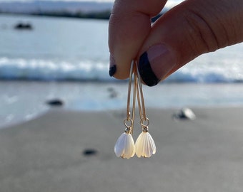 Marquis Mother of pearl Pikake earrings in your choice of material