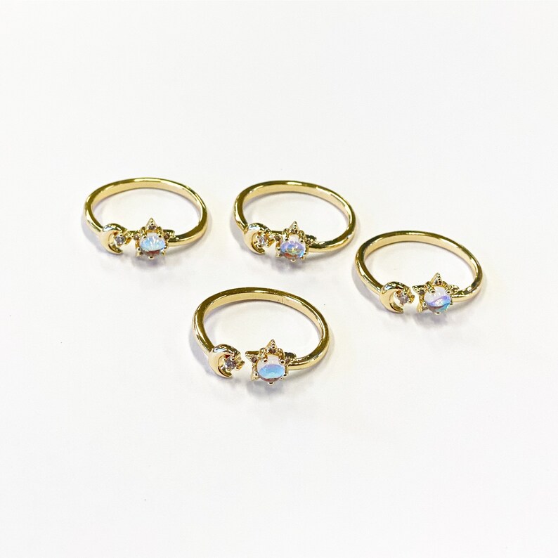 Moon /& Star CZ ring