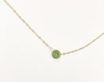 Petite floating jade necklace in your choice of material