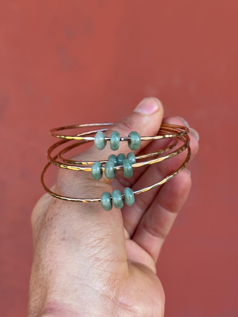 Jade trio bangle in your choice of material image 13
