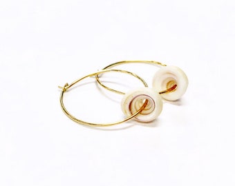 Kauai puka shell hoops in small or large of your choice