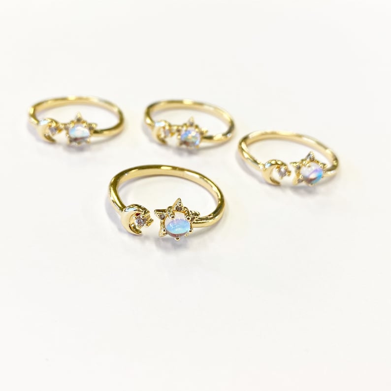 Moon /& Star CZ ring